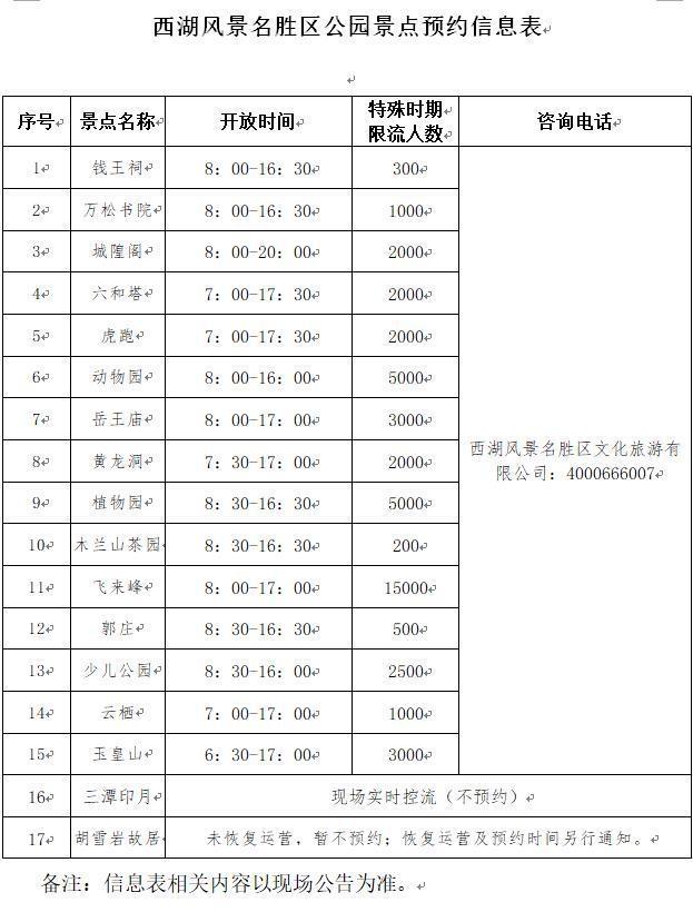 西湖景区收费景点需预约 附预约指南-疫情开放时间