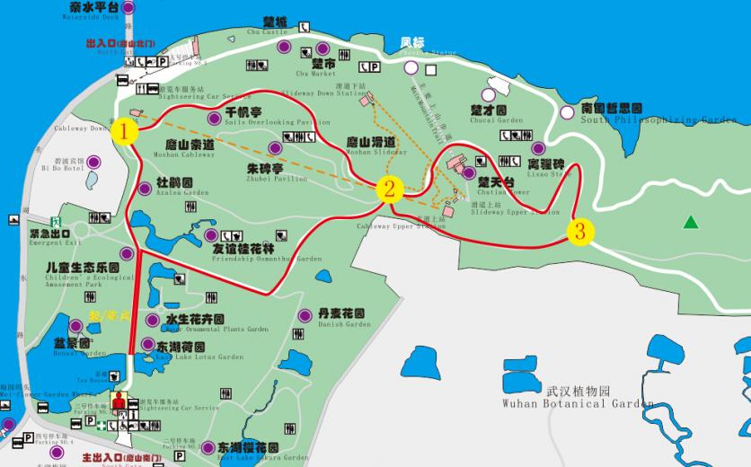 武汉东湖磨山景区地图最新