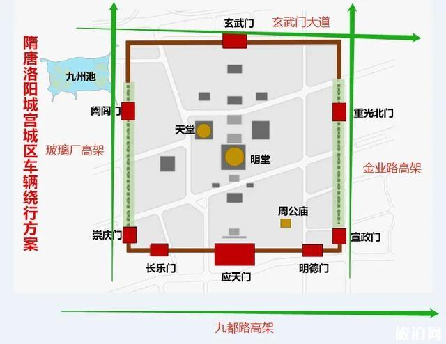 隋唐洛阳城平面图 附2020年端午节活动信息